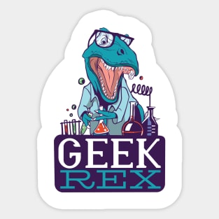 Geek Rex Funny Science Gift Lab Dino Sticker